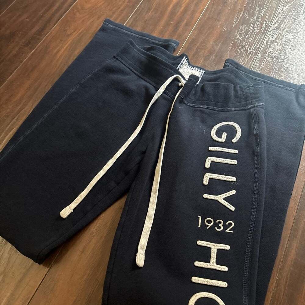 Gilly Hicks Sydney Navy Blue Drawstring Sweatpants with Applique Logo